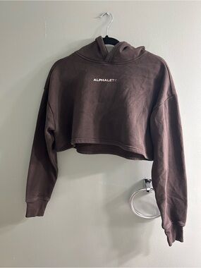 Alphalete brown cropped hoodie